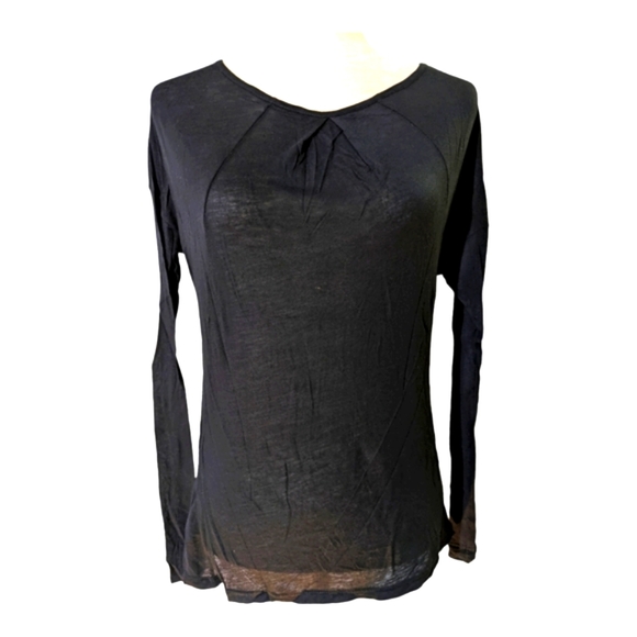 Cashmere blend long sleeve t-shirt Navy Blue - Picture 9 of 10